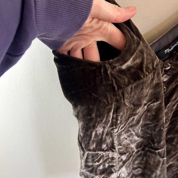 MADEWELL Velvet Button Down Cami Whimsigoth Fairy Grunge Boho Goblincore Size 00 - Picture 5 of 10